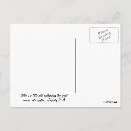 Proverbs 16:8 Old Barn Briefkaart (Achterkant)