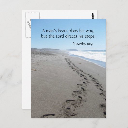 Proverbs 16:9 Briefkaart zonder stempels (Voorkant / Achterkant)