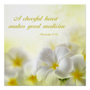 Proverbs 17:22   Bijbelprijsopgave   Gele Floral Perfect Poster