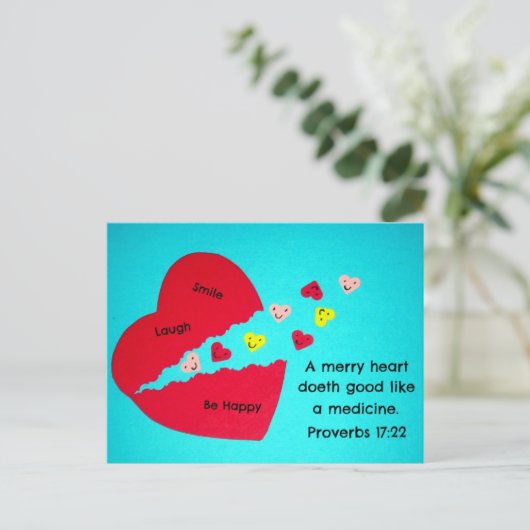 Proverbs 17:22 briefkaart (Staand voorkant)