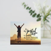 Proverbs 17:22 Een vrolijk hart is goede geneeskun Briefkaart (Staand voorkant)