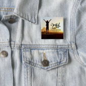 Proverbs 17:22 Een vrolijk hart is goede geneeskun Vierkante Button 5,1 Cm (In situ)