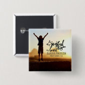 Proverbs 17:22 Een vrolijk hart is goede geneeskun Vierkante Button 5,1 Cm (Voorkant /achterkant)