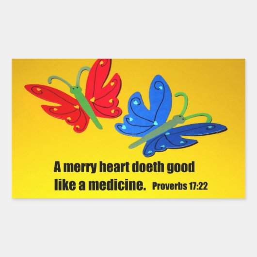 Proverbs 17:22 rechthoekige sticker (Voorkant)