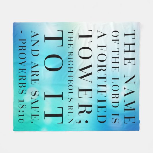 Proverbs 18:10 Bijbelcitaat Fleece Deken (Voorkant (Horizontaal))