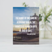 Proverbs 18:10 Bijbelscripts Verse Flat Greeting Kaart (Staand voorkant)