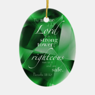 Proverbs 18:10 keramisch ornament