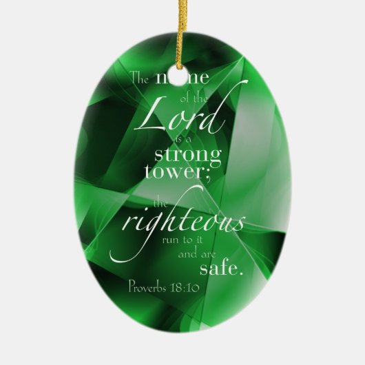 Proverbs 18:10 keramisch ornament (Voorkant)