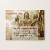 Proverbs 18 17 Geachte rechtspraak Legpuzzel (Horizontaal)