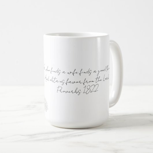 Proverbs 18:22 Wedding Coffee Mug Koffiemok (Voorkant rechts)
