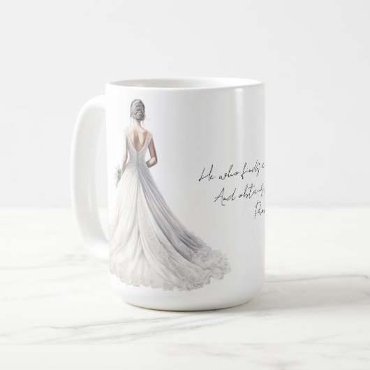 Proverbs 18:22 Wedding Coffee Mug Koffiemok (Voorkant links)
