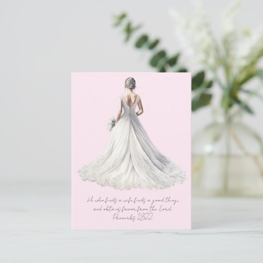 Proverbs 18:22 Wedding Greeting Card Briefkaart (Staand voorkant)