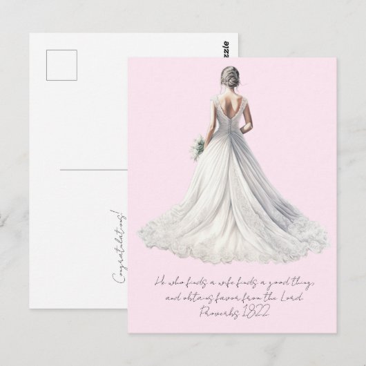 Proverbs 18:22 Wedding Greeting Card Briefkaart (Voorkant / Achterkant)