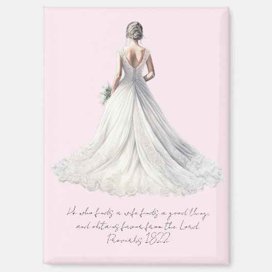 Proverbs 18:22 Wedding Greeting Card Magneet (Voorkant)