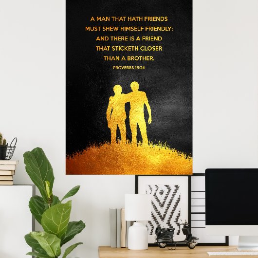 Proverbs 18:24 Bijbelversie Poster (Thuiskantoor)