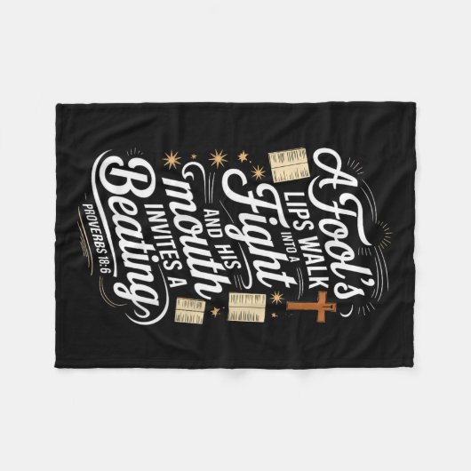 Proverbs 18 6 _ Bible Verse  Fleece Deken (Voorkant (Horizontaal))