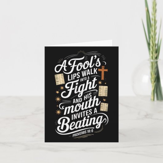 Proverbs 18 6 _ Bible Verse  Kaart (Voorkant)