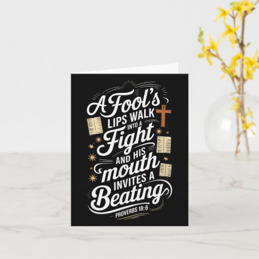 Proverbs 18 6 _ Bible Verse  Kaart (Gele Bloem)