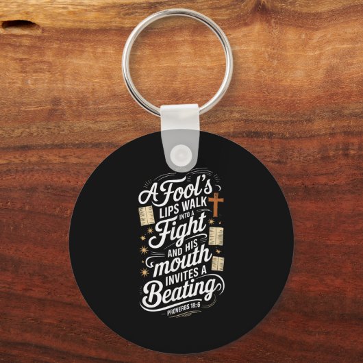 Proverbs 18 6 _ Bible Verse  Sleutelhanger (Voorkant)