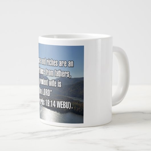 Proverbs 19:14 WEBU Mug Grote Koffiekop (Voorkant rechts)