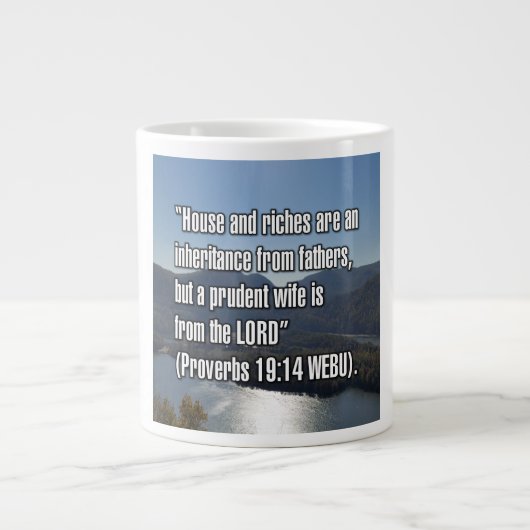 Proverbs 19:14 WEBU Mug Grote Koffiekop (Voorkant)