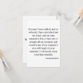 Proverbs 1:24-26 KJV Bijbelverse platte groet Kaart (Voorkant / Achterkant in situ)