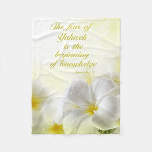 Proverbs 1:7 Bijbelversie | Floral Fleece Deken (Voorkant)