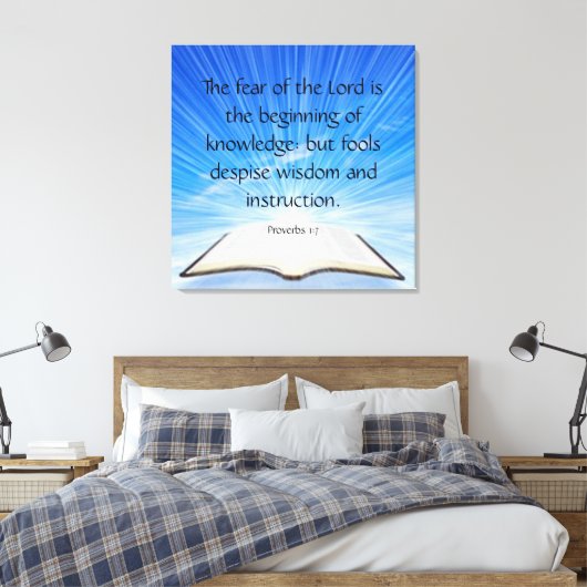 Proverbs 1:7 canvas afdruk (Insitu (Slaapkamer))