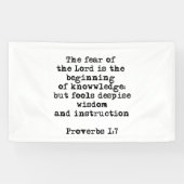 Proverbs 1:7| De angst van de Heer |Banners Spandoek (Horizontaal)