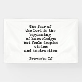 Proverbs 1:7| De angst van de Heer |Banners Spandoek