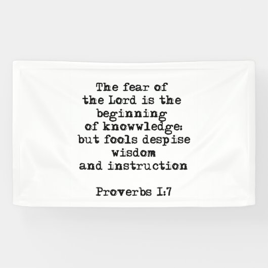 Proverbs 1:7| De angst van de Heer |Banners Spandoek (Horizontaal)