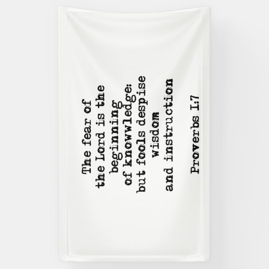 Proverbs 1:7| De angst van de Heer |Banners Spandoek (Verticaal)