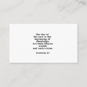 Proverbs 1:7  De angst voor de Lord omsloten kaart