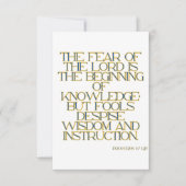 Proverbs 1:7 KJV Bijbelscriptgroet Kaart (Voorkant)