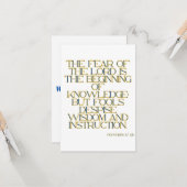 Proverbs 1:7 KJV Bijbelscriptgroet Kaart (Voorkant / Achterkant in situ)