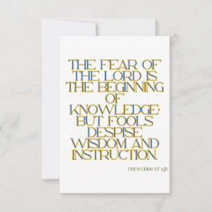 Proverbs 1:7 KJV Bijbelscriptgroet Kaart