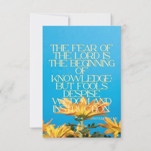 Proverbs 1:7 KJV Bijbelscriptie Pic Greeting Kaart (Voorkant)