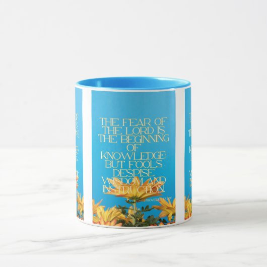 Proverbs 1:7 KJV Bijbelscripts Pic Two-Tone Mok (Midden)