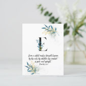 Proverbs 20:11, Letter E, Waterverf-scriptkaart (Staand voorkant)