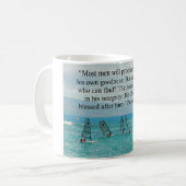 Proverbs 20:6-7 Veerletterscriptgeschenk Koffiemok (Voorkant links)