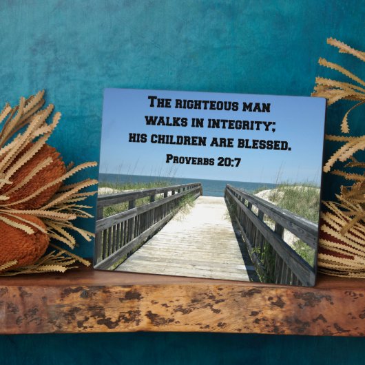 Proverbs 20:7 Het juiste man loopt in integriteit Fotoplaat (Zijkant)