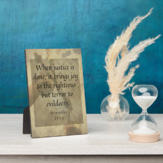 Proverbs 21:15 Gerechtigheid brengt vreugde met re Fotoplaat