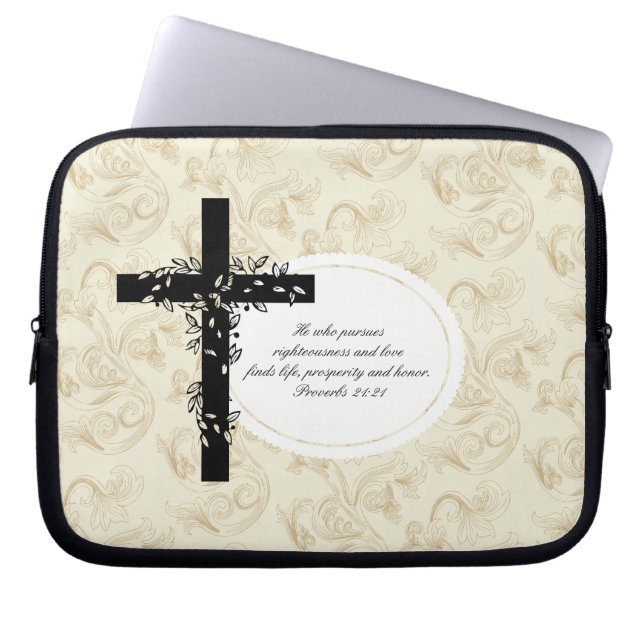 Proverbs 21:21 Laptop- of Netbook Carrier-Sleeve Laptop Sleeve (Voorkant)