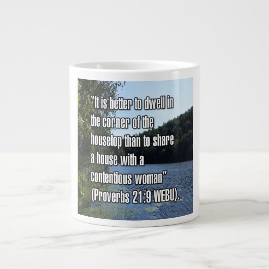 Proverbs 21:9 WEBU Mug Grote Koffiekop (Voorkant)