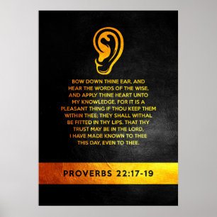 Proverbs 22:17-19 Bijbelversie Poster