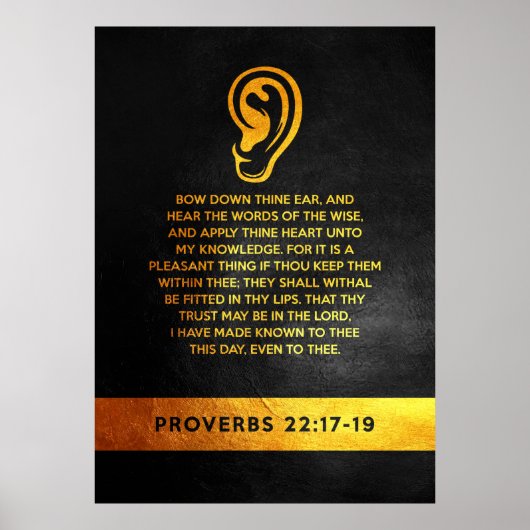 Proverbs 22:17-19 Bijbelversie Poster (Voorkant)