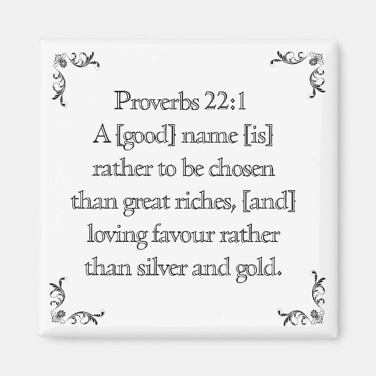 Proverbs 22:1 magneet (Voorkant)
