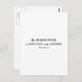 Proverbs 22:7 Borrower is Servant Christelijk Briefkaart (Voorkant / Achterkant)