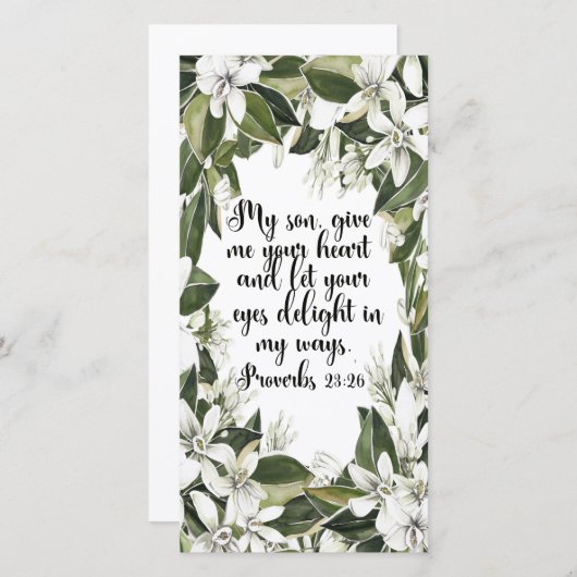 Proverbs 23:26, Waterverf bijbel bladwijzer (Voorkant / Achterkant)