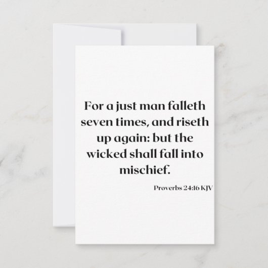Proverbs 24:16 KJV Bijbelscriptgroet Kaart (Voorkant)